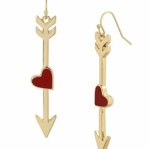 Betsey Johnson heart arrow drop earrings